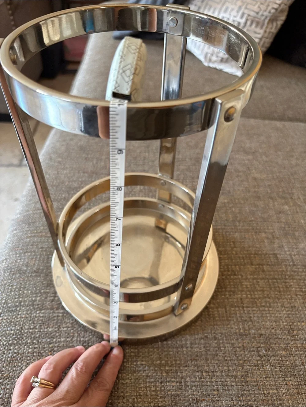 Pottery Barn Set of 2 Stainless Steel Cylinder Candle Holders - Silver EUC